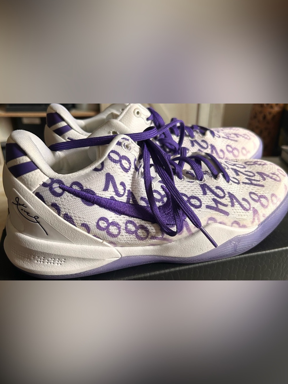 Nike Kids Big Boys Sz 5 Kobe 8 Protro Court Purple Basketball Sneakers w/Box NEW - Picture 4 of 14